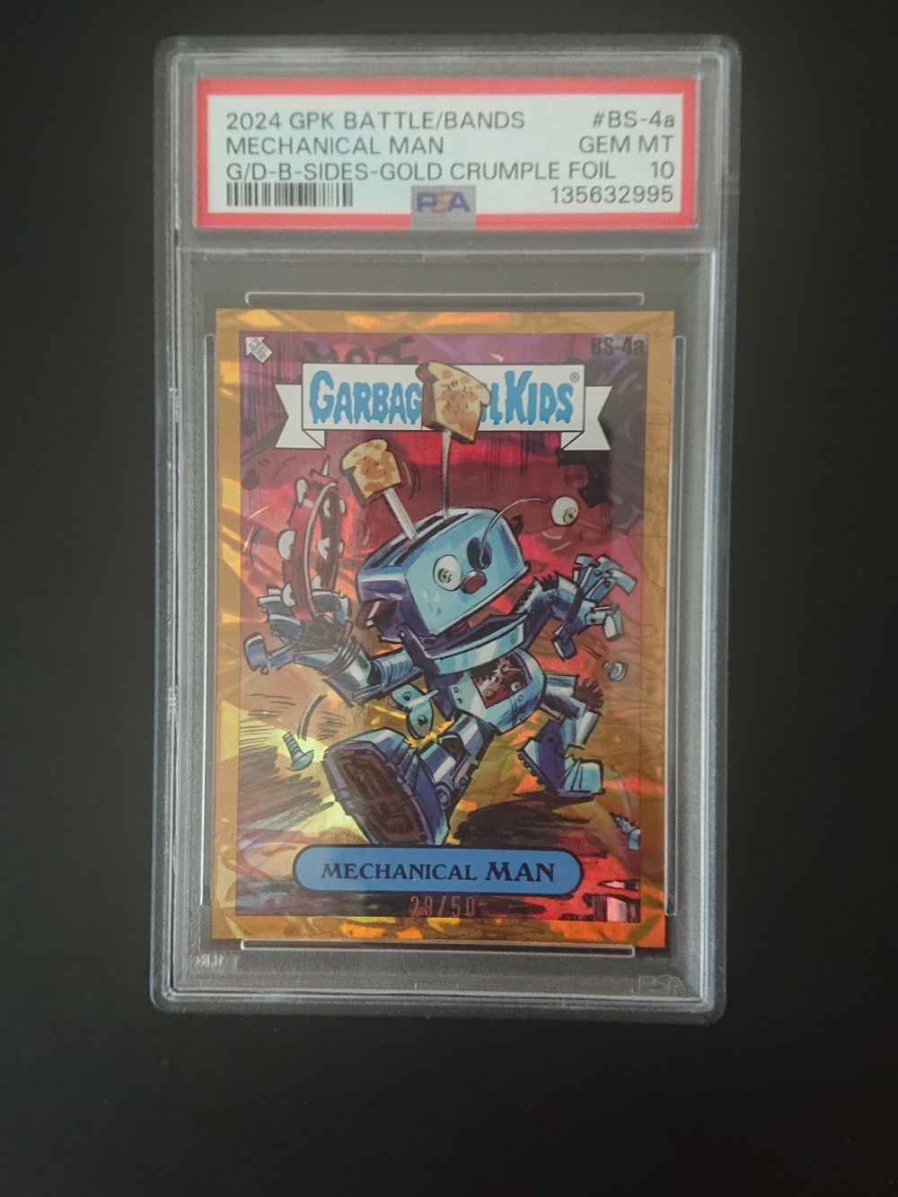 2024 Garbage Pail Kids Green Day GPK - Mechanical Man Gold /50 (BS-4a) - PSA 10